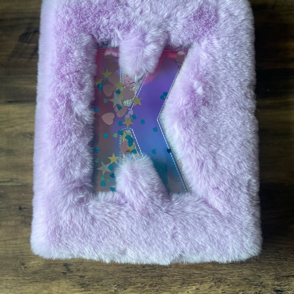 Fuzzy Lavender Initial K Journal